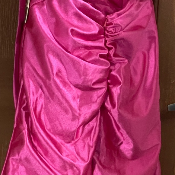 Vibrant Pink Strapless Prom Dress - Picture 9 of 9